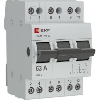 Трехпозиционный переключатель EKF ТПС-63 3P 63А PROxima Трехпозиционный переключатель EKF ТПС-63 3P 63А PROxima