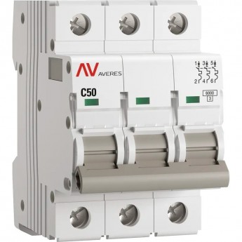 Выключатель автоматический EKF AVERES AV-6 3P 50A (C) 6kA