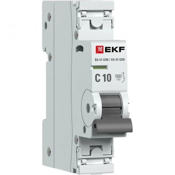 Выключатель автоматический EKF PROXIMA 1P 10А (C) 6кА ВА 47-63N